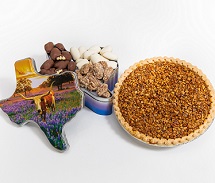 PIE GIFT COMBO 9- TEXAS SHAPE LONGHORN & BLUEBONNETS